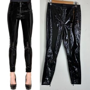 RtA Skinny Faux Patent Leather Pants with Zips